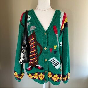 Vintage 1960s Hand Knitted Golf Sweater